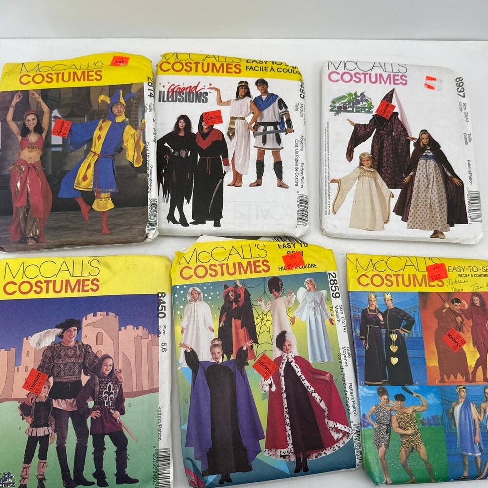 Halloween Costume Sewing Patterns Medieval Renaissance McCalls Uncut Lot 6